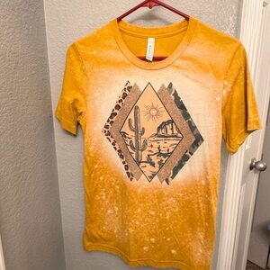 Bella Canvas Desert Cactus Graphic Tee Bleached Wash Size Small